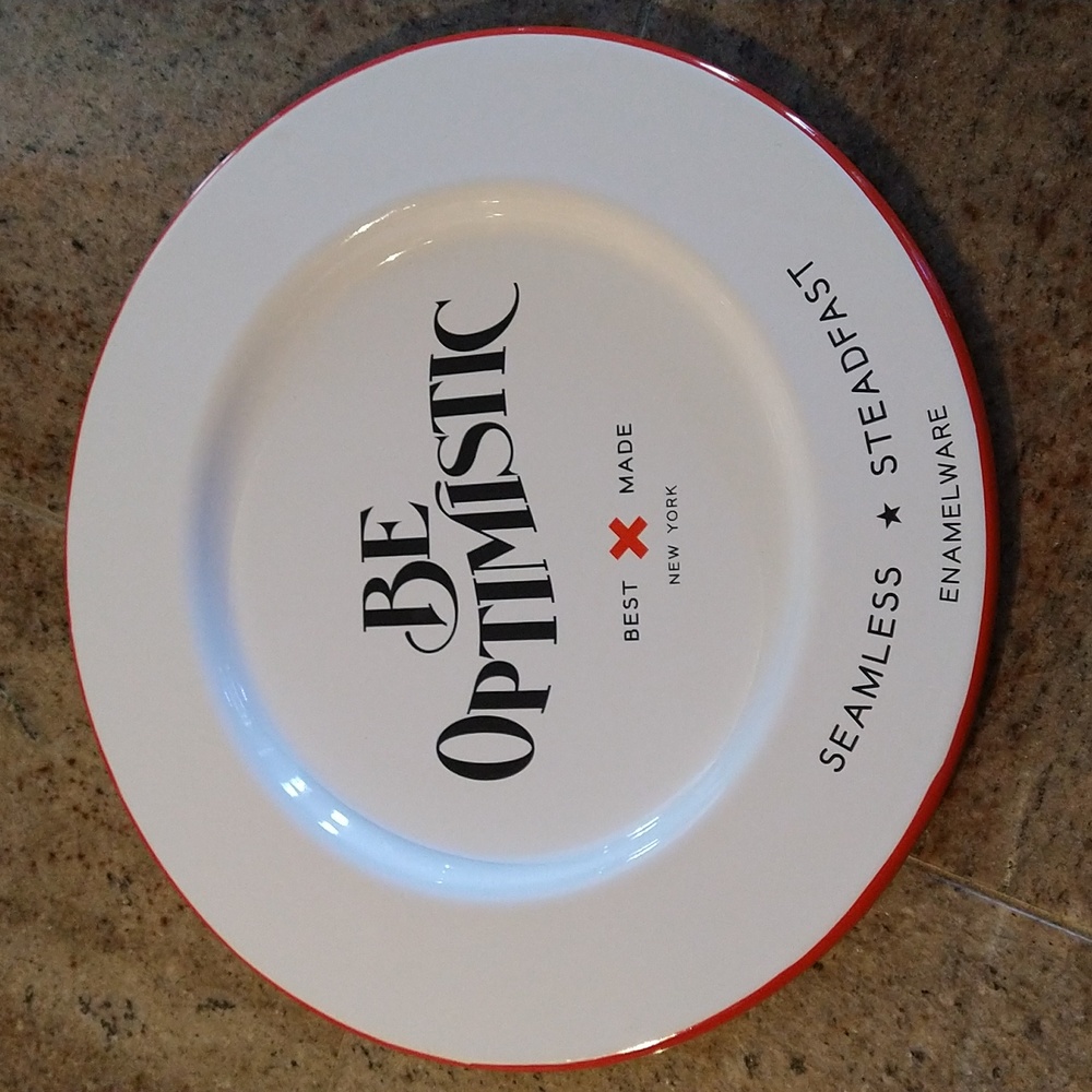 Best Made Enamelware Enamel Charger Plate Be Optimistic Seamless Steadfast
